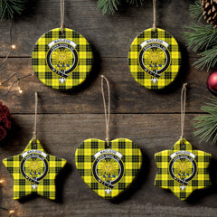 MacLeod of Lewis Modern Tartan Crest Christmas Ceramic Ornament