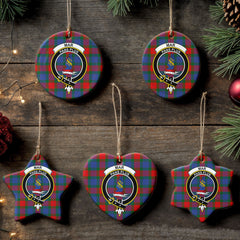 Mar Tartan Crest Christmas Ceramic Ornament