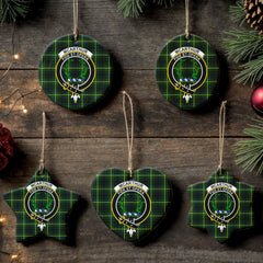 McArthur Modern Tartan Crest Christmas Ceramic Ornament
