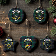 McKinlay Modern Tartan Crest Christmas Ceramic Ornament