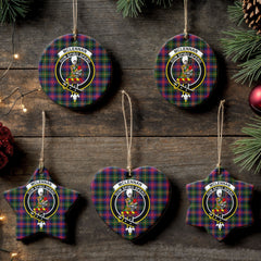 McLennan Modern Tartan Crest Christmas Ceramic Ornament