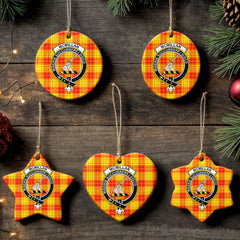 McMillan Clan Tartan Crest Christmas Ceramic Ornament