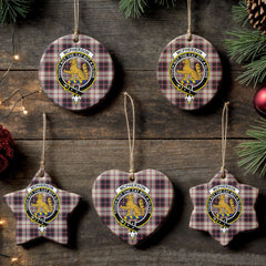 McPherson Hunting Ancient Tartan Crest Christmas Ceramic Ornament