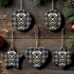 Moffat Modern Tartan Crest Christmas Ceramic Ornament