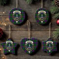Morrison Modern Tartan Crest Christmas Ceramic Ornament