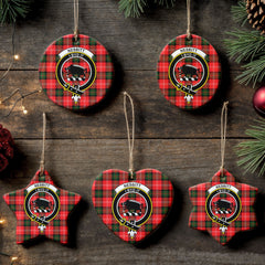 Nesbitt Modern Tartan Crest Christmas Ceramic Ornament