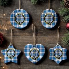 Roberton Tartan Crest Christmas Ceramic Ornament