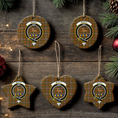 Scott Brown Modern Tartan Crest Christmas Ceramic Ornament