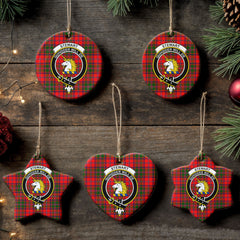 Stewart of Appin Modern Tartan Crest Christmas Ceramic Ornament