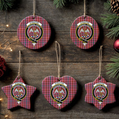 Straiton Tartan Crest Christmas Ceramic Ornament