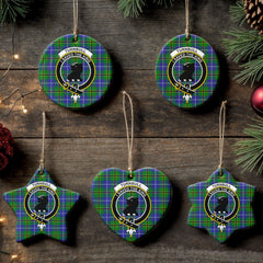 Turnbull Hunting Tartan Crest Christmas Ceramic Ornament