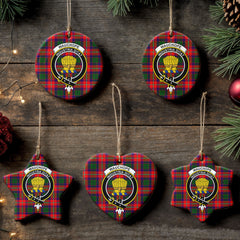 Wauchope (or Waugh) Tartan Crest Christmas Ceramic Ornament