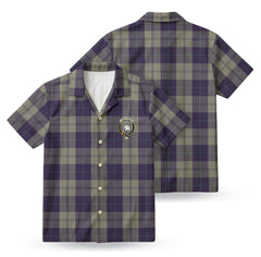 Cunningham Dress Blue Dancers Tartan Crest Hawaiian Shirt