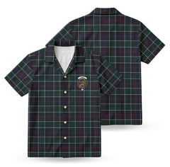 Leslie Hunting Modern Tartan Crest Hawaiian Shirt