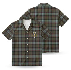 Stewart Old Weathered Tartan Crest Hawaiian Shirt