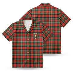 Stewart Royal Modern Tartan Crest Hawaiian Shirt