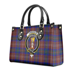 Chisholm Hunting Modern Tartan Crest Leather Handbag