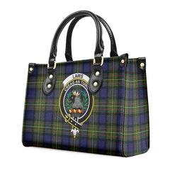 Laws Tartan Crest Leather Handbag