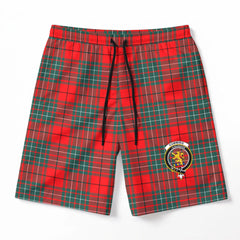 Cumming Modern Tartan Crest Men's Beach Shorts