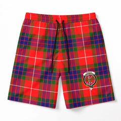 Fraser (of Lovat) Modern Tartan Crest Men's Beach Shorts