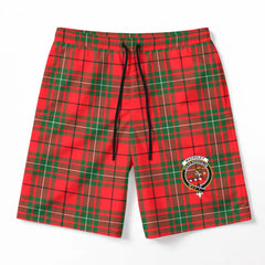 MacAuley Modern Tartan Crest Men's Beach Shorts