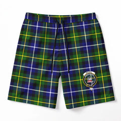 MacNeil of Barra Modern Tartan Crest Men's Beach Shorts