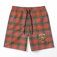 MacPherson Weathered Tartan Crest Men's Beach Shorts
