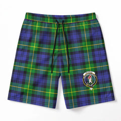 Meldrum Tartan Crest Men's Beach Shorts