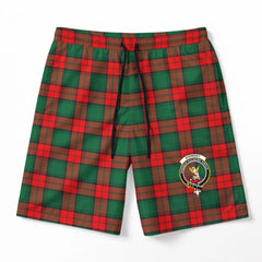 Stewart Atholl Modern Tartan Crest Men's Beach Shorts