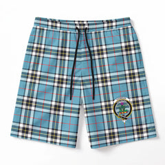 Thomson Blue Tartan Crest Men's Beach Shorts
