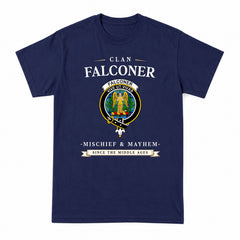 Falconer Tartan Crest Mischief and Mayhem T-shirt