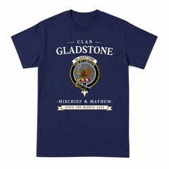 Gladstone Tartan Crest Mischief and Mayhem T-shirt