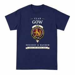 Gow (or McGouan) Tartan Crest Mischief and Mayhem T-shirt