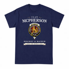 McPherson Modern Tartan Crest Mischief and Mayhem T-shirt