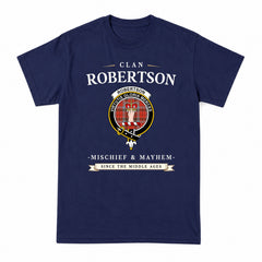 Robertson Weathered Tartan Crest Mischief and Mayhem T-shirt