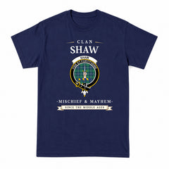 Shaw Ancient Tartan Crest Mischief and Mayhem T-shirt