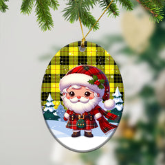 McLeod of Lewis Modern Tartan Christmas Ceramic Ornament - Santa Claus In Kilt Style