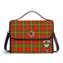 Leask Tartan Crest Satchel Bag