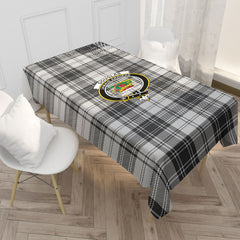 Douglas Grey Modern Tartan Crest Tablecloth