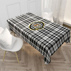 Scott Black & White Modern Tartan Crest Tablecloth