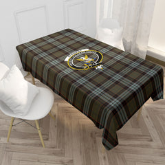 Stewart Old Weathered Tartan Crest Tablecloth