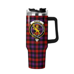 Broun Modern Tartan Crest 40 oz Insulated Tumbler with Handle