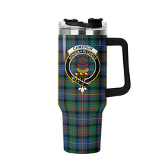 Cameron of Erracht Ancient Tartan Crest 40 oz Insulated Tumbler with Handle