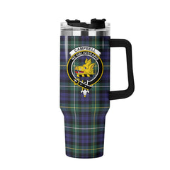 Campbell Argyll Modern Tartan Crest 40 oz Insulated Tumbler with Handle