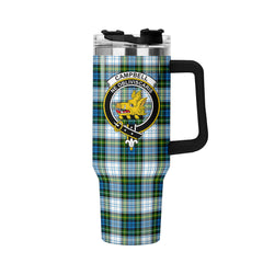 Campbell Dress Tartan Crest 40 oz Insulated Tumbler with Handle