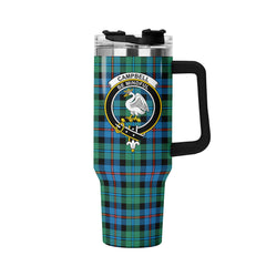 Campbell of Cawdor Ancient Tartan Crest 40 oz Insulated Tumbler with Handle