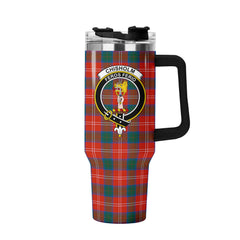 Chisholm Ancient Tartan Crest 40 oz Insulated Tumbler with Handle