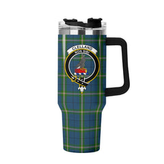 Clelland Tartan Crest 40 oz Insulated Tumbler with Handle