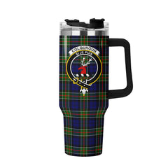 Colquhoun Modern Tartan Crest 40 oz Insulated Tumbler with Handle