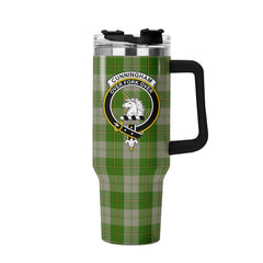 Cunningham Dress Green Dancers Tartan Crest 40 oz Insulated Tumbler with Handle